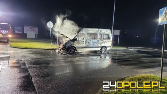 Pożar samochodu na parkingu Kauflandu w Kluczborku