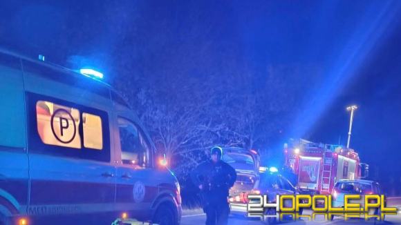 Potrącenie pieszego na drodze Kluczbork-Kuniów. Trasa całkowicie zablokowana