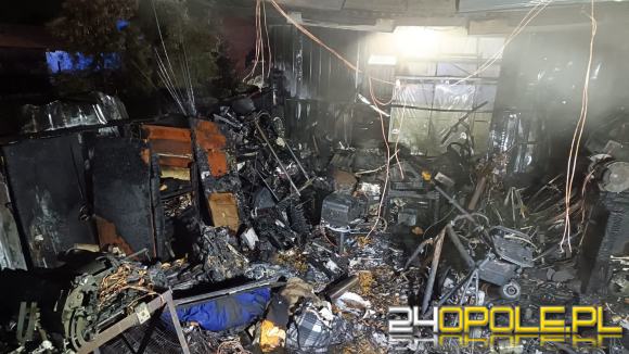 Pożar garażu blaszanego w Dziergowicach