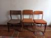 Krzesła drewniane tapicerowane - PRL.