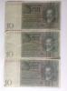  3 szt Banknoty - 10DM z 1929r.