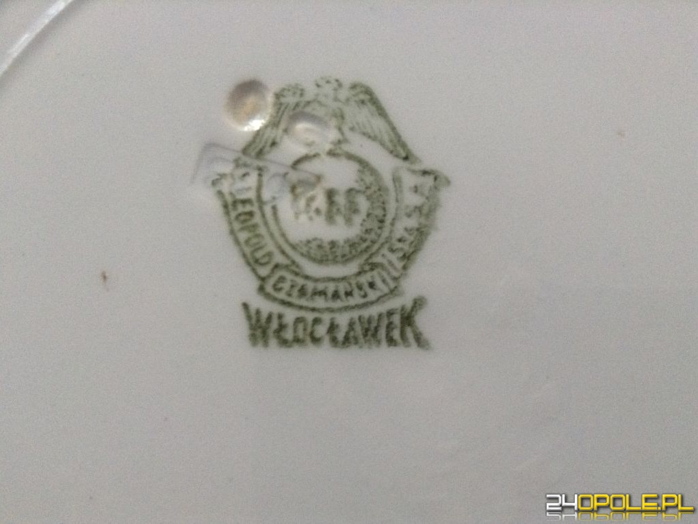 Przedwojenny talerz porcelanowy ręcznie malowany śr.25cm-sygnowany Włocławek.