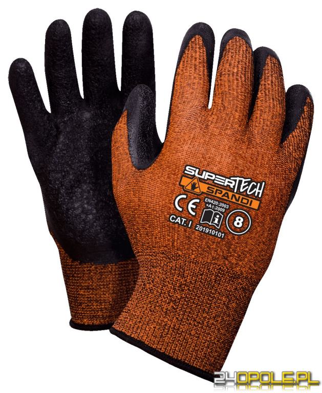 Rękawice ochronne SuperTECH SPANDI rozmiar 9 3,50PLN