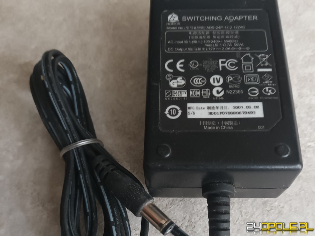 Oryginalny zasilacz Honor ADS-24P-12-2 1224G Wyjście: 12V-2A