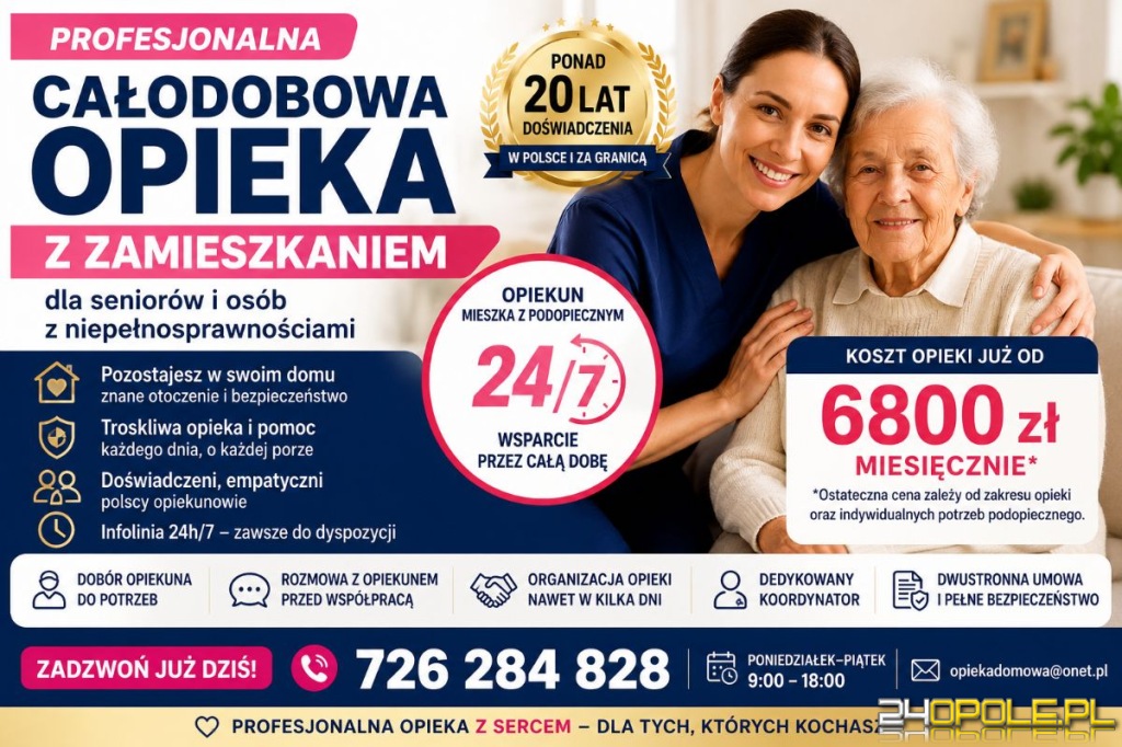 Profesjonalna całodobowa opieka z zamieszkaniem - komfort i bezpieczeństwo seniora