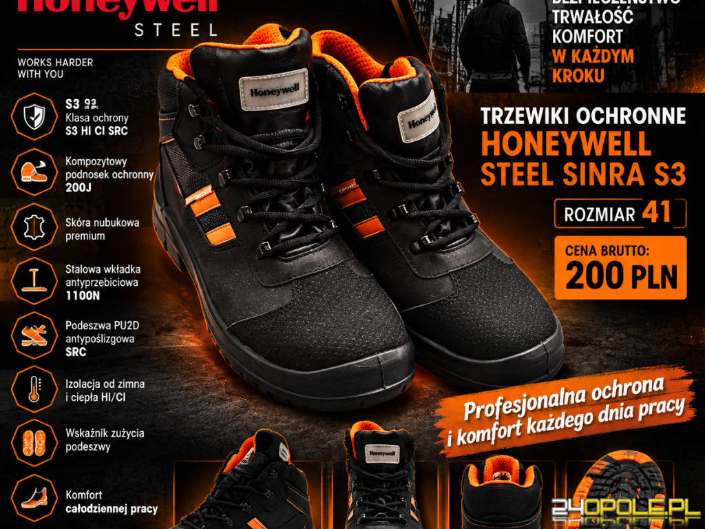 Trzewiki ochronne SINRA S3 Rozmiar 41 200PLN