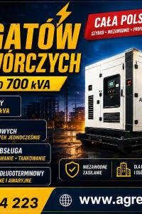 AGREGATY PRĄDOTWÓRCZE DO 700 kVA - WYNAJEM - USŁUGI
