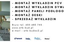 Montaż podłóg wykładzin dywanowych Wykładzin PCV  Paneli Deski podłogowej