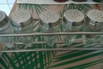 komplet solniczek szklanych