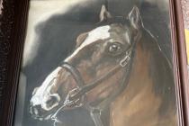 Obraz głowa konia w pasteli