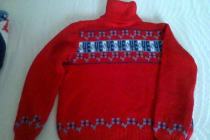 czerwony ciepły golf dzieciecy