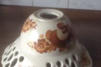 Klosz fajansowy, ażurowy ręcznie malowany WŁOCŁAWK/KOŁO lata 80/90