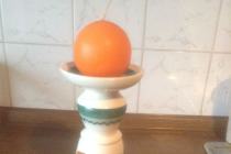 Świecznik kolumnowy fajansowy ręcznie malowany WŁOCŁAWEK lata 70/80