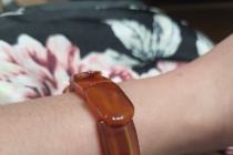 Bransoletka Z Kamieniami Naturalny Agat w Kolorze Koniaku