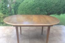 Solidny dębowy stół owalny rozsuwany- PRL