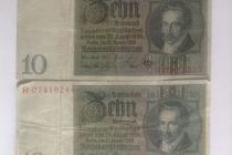  3 szt Banknoty - 10DM z 1929r.