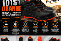 Trzewiki robocze URGENT 101S1 ORANGE z metalowym podnoskiem - rozmiar 40