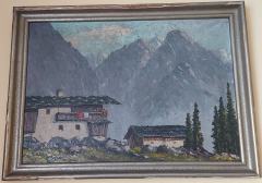 Obraz malowany na płótnie 'Dom w Alpach'