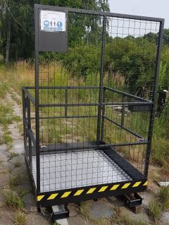 Wynajem kosza do podnoszenia ludzi wózkiem widłowym, podest do pracy na wysokości