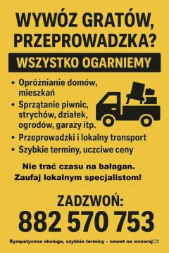 Transport, przeprowadzki, wywóz zbędnych rzeczy