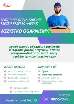 Opróżnianie mieszkań, transport rzeczy, przeprowadzki