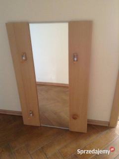 Wieszak drewniany z lustrem 100 x 80cm.