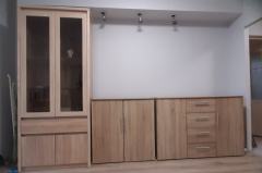 Zestaw mebli AGATA MEBLE, witryna + 2 komody DĄB SONOMA