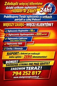 Opublikujemy Twoje ogłoszenie na setkach portali + darmowa strona WWW 