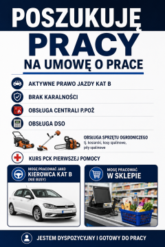 Poszukuję pracy na umowę o pracę 