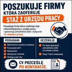 Podejmę się stażu z pup Opole 