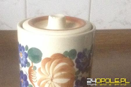 Pojemnik z przykrywką ręcznie malowany,sygnowany WŁOCŁAWEK lata 70/80