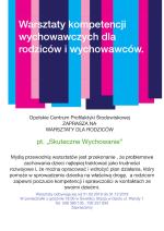 Warsztaty dla rodziców "Skuteczne wychowanie"