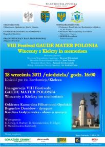 VIII GAUDE MATER POLONIA Wincenty z Kielczy in memoriam 