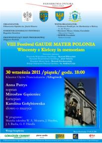VIII GAUDE MATER POLONIA Wincenty z Kielczy in memoriam 