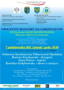 VIII GAUDE MATER POLONIA Wincenty z Kielczy in memoriam 