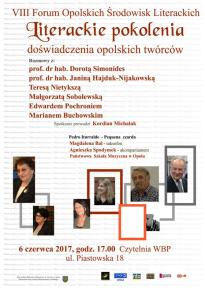 VIII Forum Opolskich Środowisk Literackich - "Literackie pokolenia"
