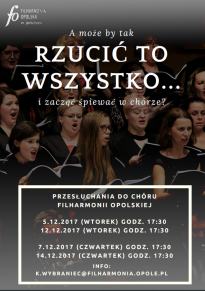 Przesłuchania do CHÓRU FILHARMONII OPOLSKIEJ