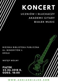 Koncert uczniów i słuchaczy Akademii Gitary Białek Music.
