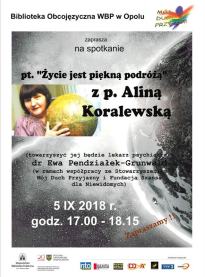 Spotkanie z Aliną Koralewską "Życie jest piękna podróżą"