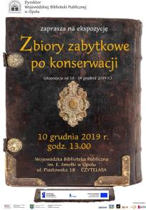 WYSTAWA "ZBIORY ZABYTKOWE PO KONSERWACJI"