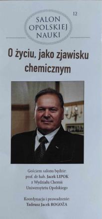 O życiu jako zjawisku chemicznym - Salon Opolskiej Nauki
