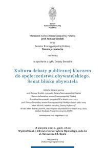 Spotkanie z cyklu DEBATY SENACKIE