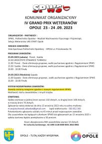 IV GRAND PRIX WETERANÓW OPOLE 23-24.09.2023