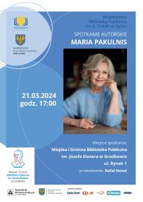 Spotkanie autorskie z Marią Pakulnis