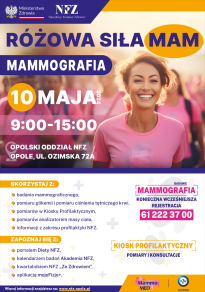 Różowa siła Mam. Mammografia.