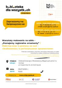 Warsztaty malowania na szkle - "Poznajemy regionalne ornamenty"