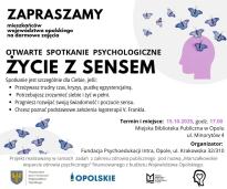 Spotkanie psychologiczne pt. "Życie z sensem"