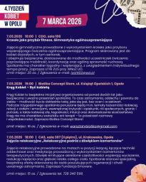 4. Tydzień Kobiet w Opolu - harmonogram 7.03