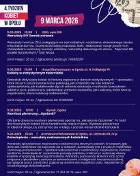 4. Tydzień Kobiet w Opolu - harmonogram 9.03 cz.1
