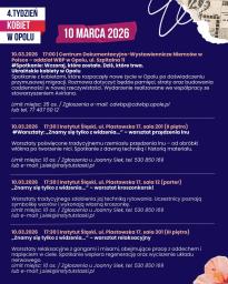 4. Tydzień Kobiet w Opolu - harmonogram 10.03. cz.3